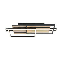 LED MENNYEZETI LÁMPA - fekete/tölgyfa, Natur, műanyag/faalapú anyag (65/26,5/9cm) - Novel