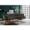 ECKSOFA Lederlook Echtleder Dunkelbraun  - Dunkelbraun/Buchefarben, Design, Leder/Holz (236/190cm) - Livetastic