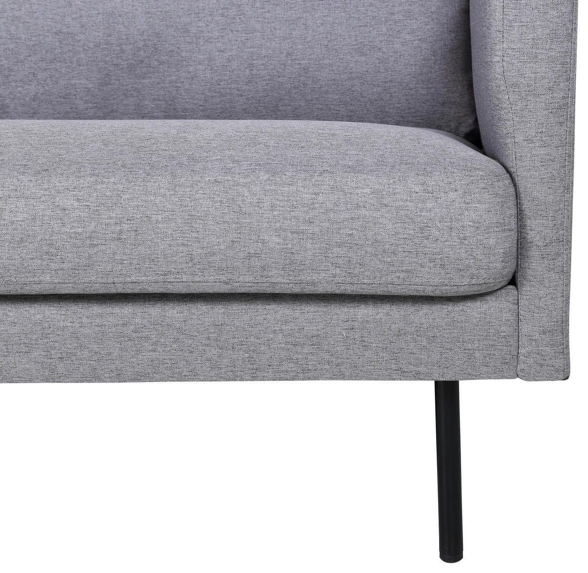 3-SITZER-SOFA Textilgeflecht Grau, Schwarz  - Schwarz/Grau, Design, Textil/Metall (260/78/80cm) - Livetastic