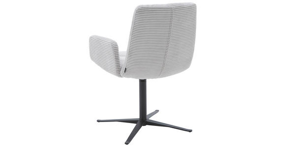 ARMLEHNSTUHL in Cord - Hellgrau/Schwarz, Design, Textil/Metall (61/88/66cm) - Dieter Knoll