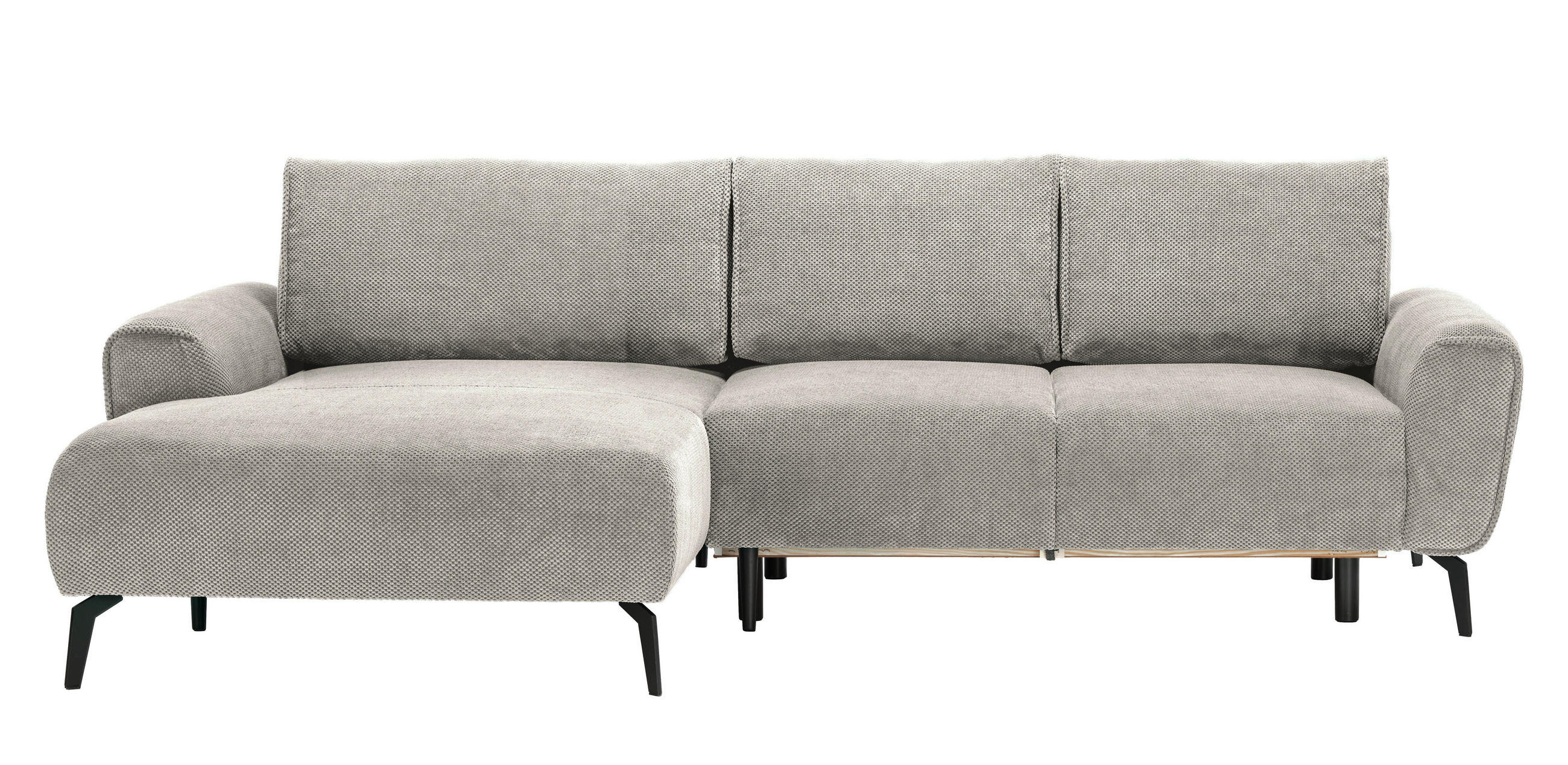 ECKSOFA in Webstoff Kaschmir  - Kaschmir/Schwarz, Design, Textil/Metall (170/272cm) - Welnova