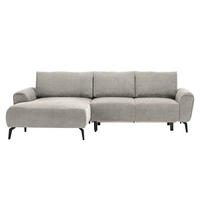 ECKSOFA in Webstoff Kaschmir  - Kaschmir/Schwarz, Design, Textil/Metall (170/272cm) - Welnova