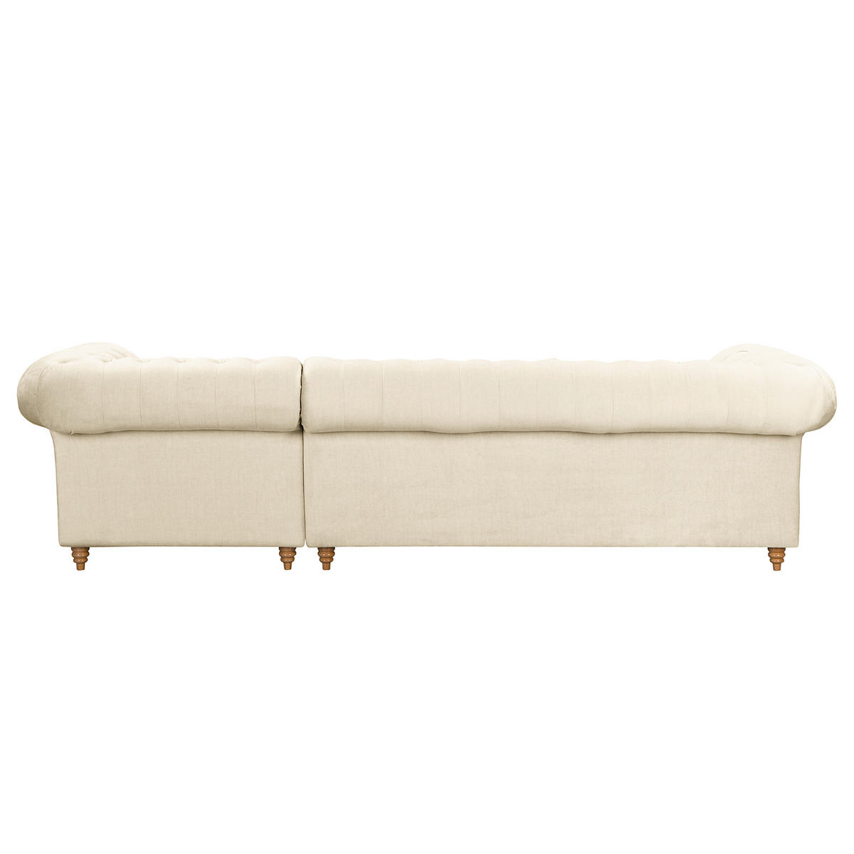 ECKSOFA Laura in Mikrofaser Creme  284/182 cm  - Creme/Braun, Design, Holz/Textil (284/182cm) - P & B