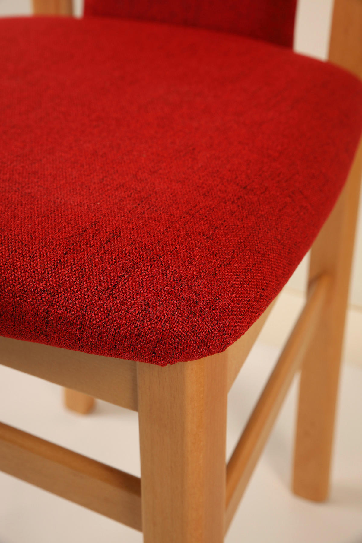 STUHL Webstoff Buchefarben, Dunkelrot Buche massiv  - Buchefarben/Dunkelrot, KONVENTIONELL, Holz/Textil (47/103/46cm) - Livetastic