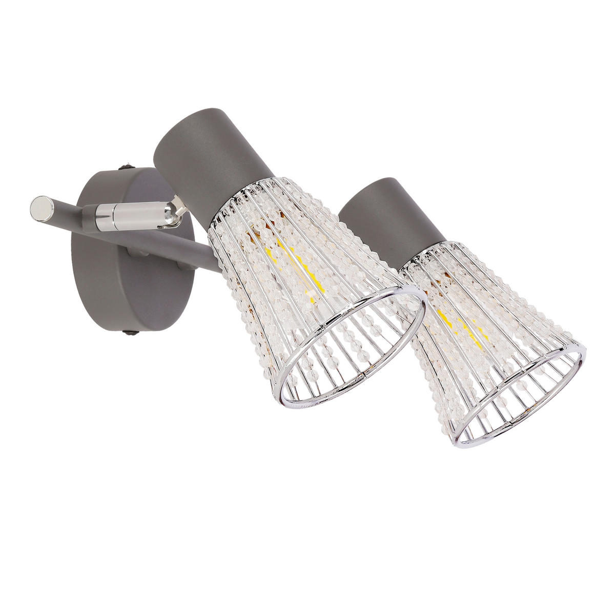 WANDLEUCHTE Curtis 8/38/20 cm  - Grau, Design, Metall (8/38/20cm)
