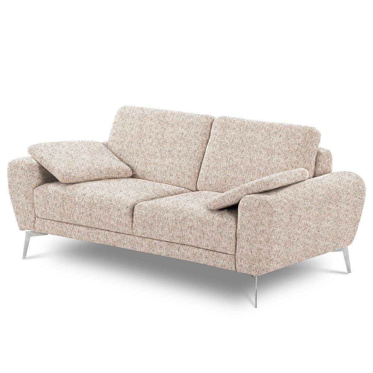 2-SITZER-SOFA Webstoff Blau, Gelb, Rot, Weiss  - Chromfarben/Blau, Design, Textil/Metall (157/85/92cm) - Livetastic