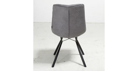 STUHL in Eisen Mikrofaser Metall, Textil - Anthrazit/Schwarz, Design, Textil/Metall (48/87/62,5cm) - Xora