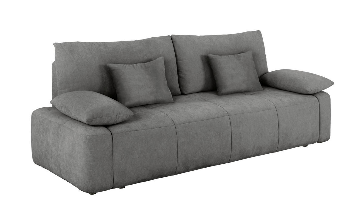 SCHLAFSOFA Grau  inkl. Zierkissen, Rückenkissen  - Schwarz/Grau, Design, Kunststoff/Textil (240/93/108cm) - MID.YOU