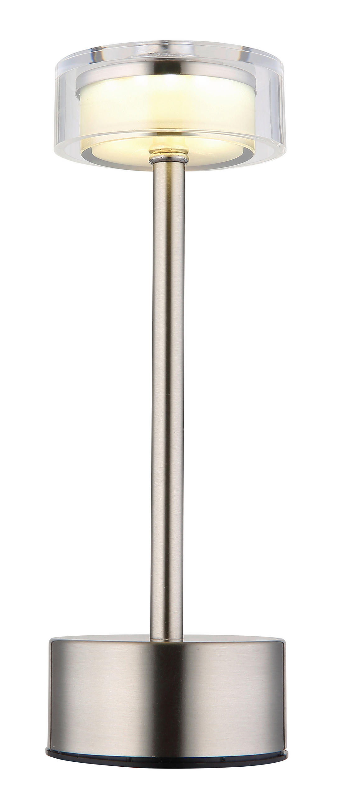 AKKU-TISCHLEUCHTE - Klar/Opal, Design, Kunststoff/Metall (8/23,5cm) - Globo