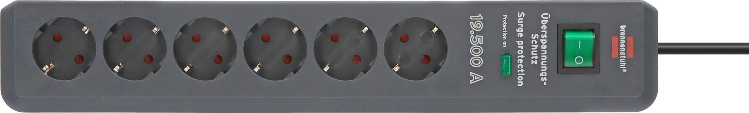 STECKDOSENLEISTE - Schwarz, Basics, Kunststoff (5/9,5/44cm) - Brennenstuhl