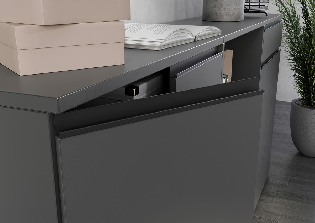 AKTENSCHRANK 81/120/40 cm  - Graphitfarben, MODERN, Holzwerkstoff (81/120/40cm) - Germania