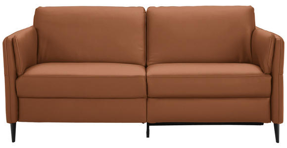 3-SITZER-SOFA Latina in Echtleder Cognac   - Cognac/Schwarz, Design, Leder/Metall (190/84/99cm) - Dieter Knoll