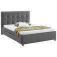 POLSTERBETT Grau 140/200 cm  - Naturfarben/Grau, MODERN, Holz/Textil (140/200cm) - Carryhome