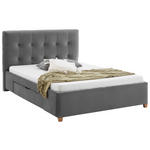 POLSTERBETT Grau 140/200 cm  - Naturfarben/Grau, MODERN, Holz/Textil (140/200cm) - Carryhome