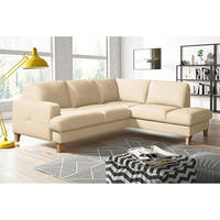 ECKSOFA Lederlook Echtleder Beige  - Beige/Buchefarben, Design, Leder/Holz (234/190cm) - Livetastic