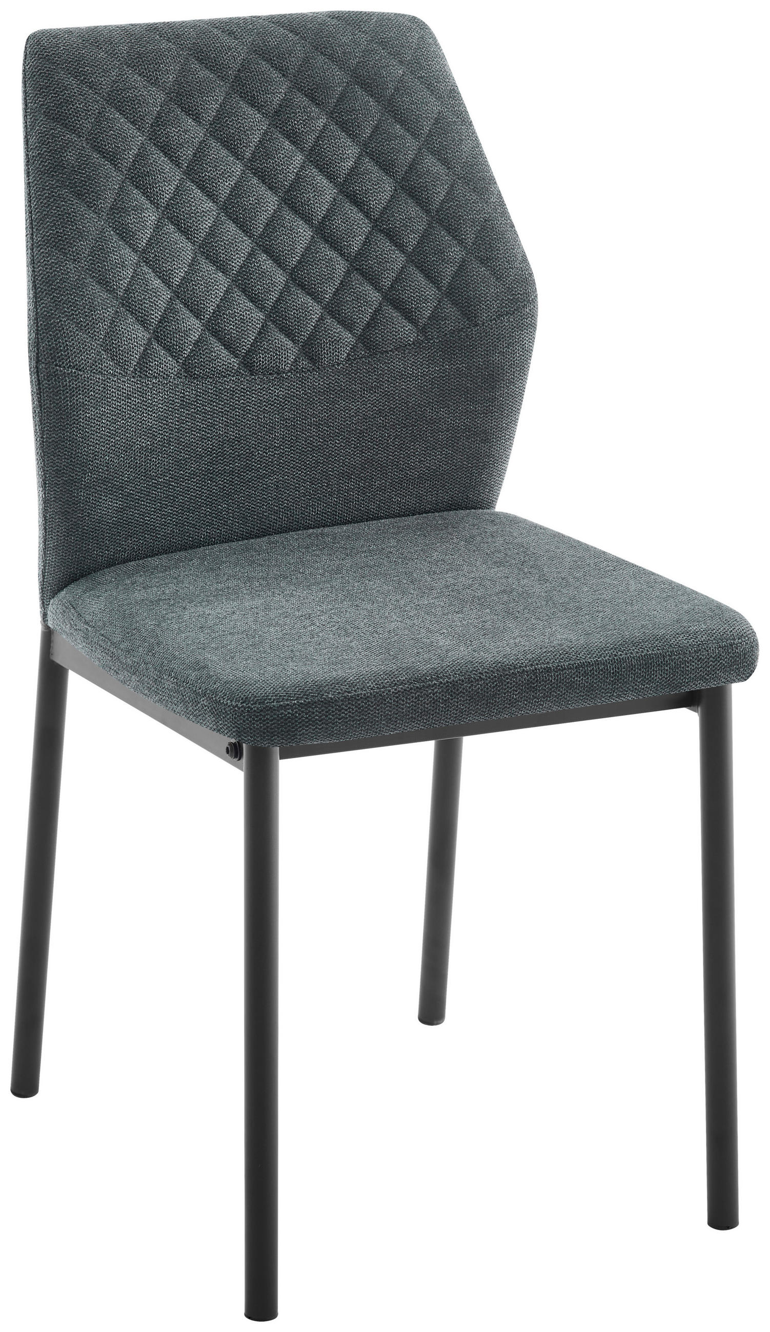 STUHL Webstoff Schwarz, Dunkelgrau  - Dunkelgrau/Schwarz, Design, Textil/Metall (44/86/52cm) - Ti'me