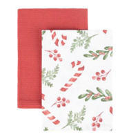 KONYHARUHASZETT krémszínű, zöld, piros  - krémszínű/piros, Basics, textil (50/70cm) - X-Mas