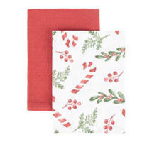 KONYHARUHASZETT krémszínű, zöld, piros  - krémszínű/piros, Basics, textil (50/70cm) - X-Mas