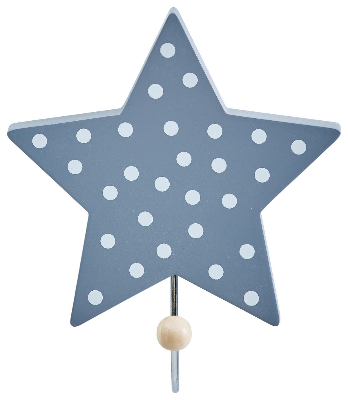 GARDEROBENHAKEN 1 Stück  in Grau  - Grau, Basics, Holzwerkstoff/Metall (13,5/15,5/4,5cm) - My Baby Lou