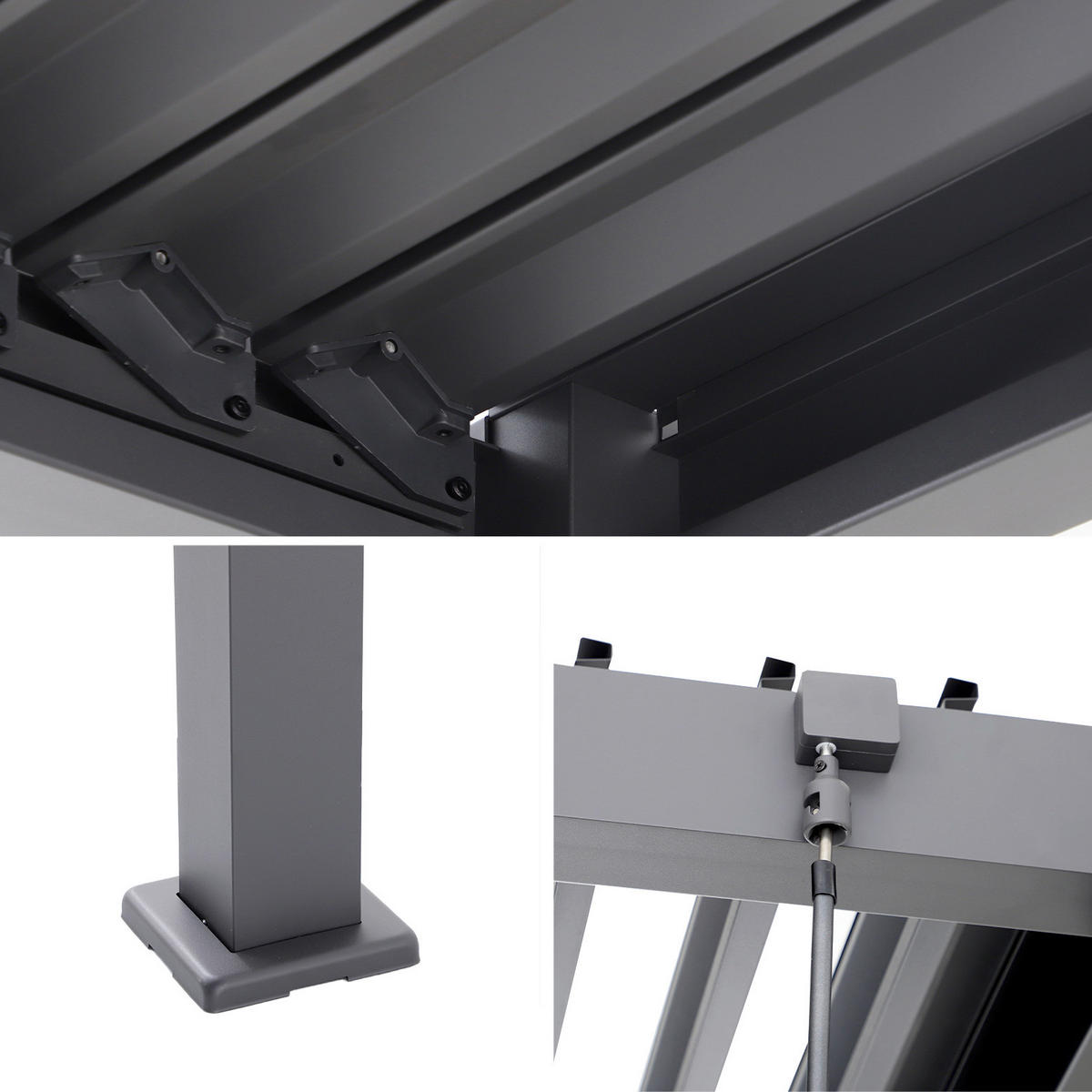 PERGOLA 589/247/300 cm Aluminium  - Anthrazit, Basics, Metall (589/247/300cm) - Gardenson