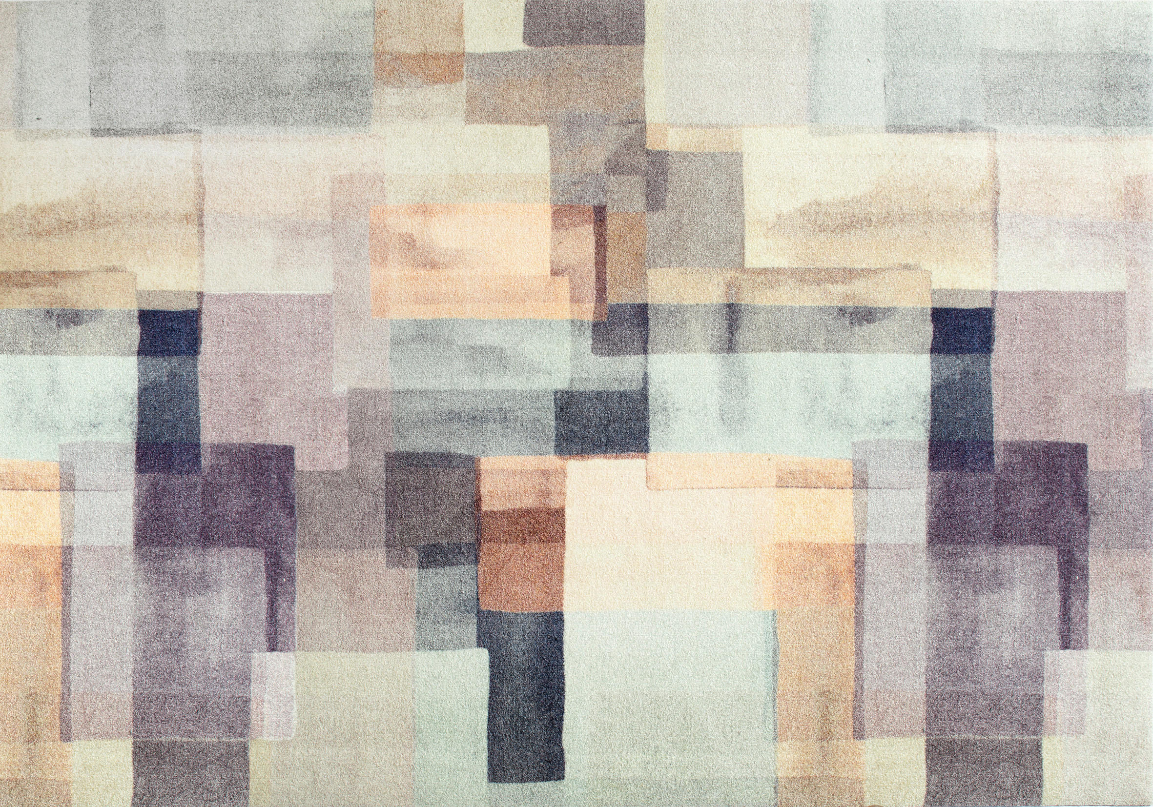 FLACHWEBETEPPICH  Wohnzimmer 140/200 cm Gentle Blocks Grau rechteckig  - Grau, Design, Kunststoff/Textil (140/200cm) - wash+dry