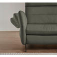 ECKSOFA in Echtleder Grau  300/157 cm  - Schwarz/Grau, Design, Leder/Metall (300/157cm) - Dieter Knoll