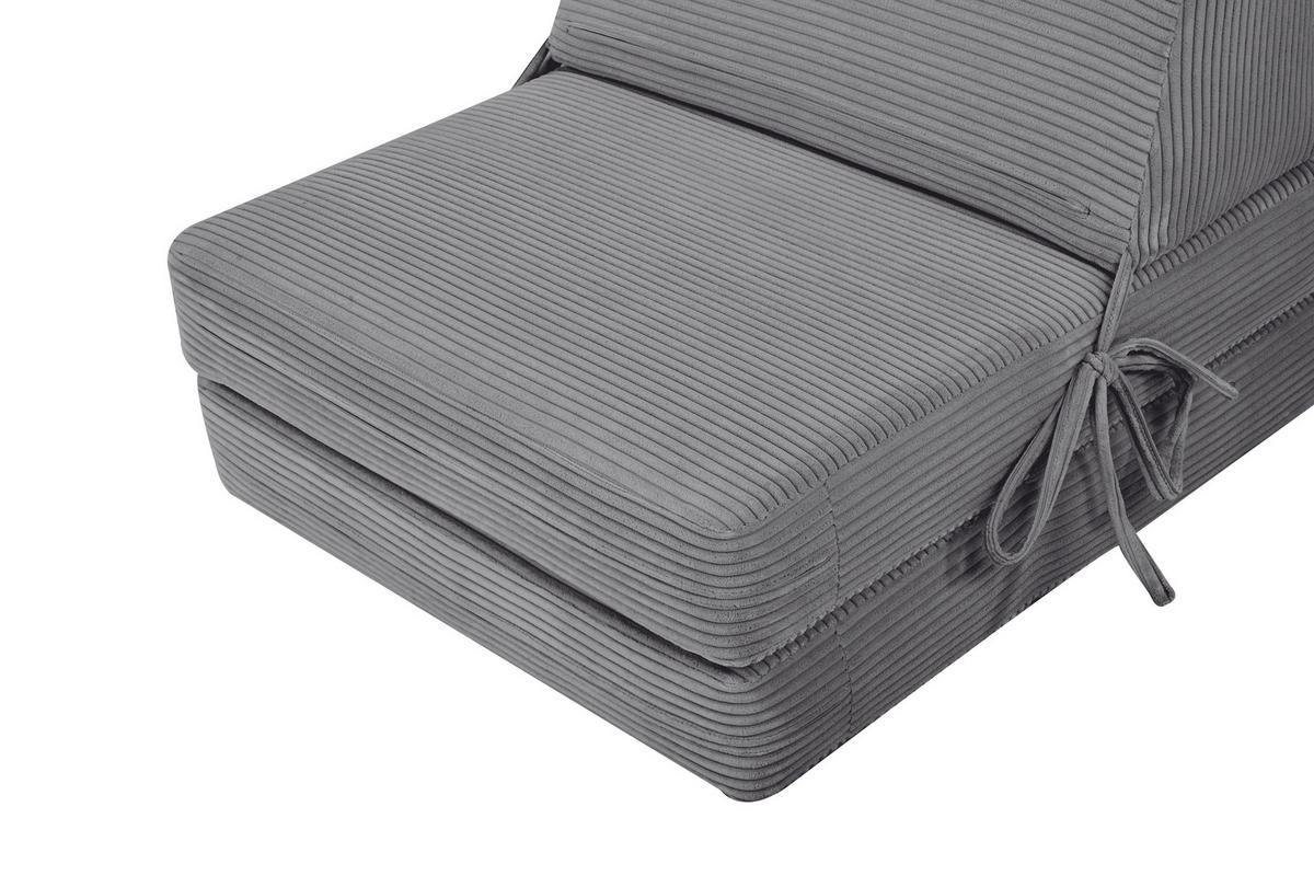 SCHLAFSESSEL in Cord Hellgrau  - Hellgrau, Design, Textil/Metall (75/58/80cm) - Livetastic