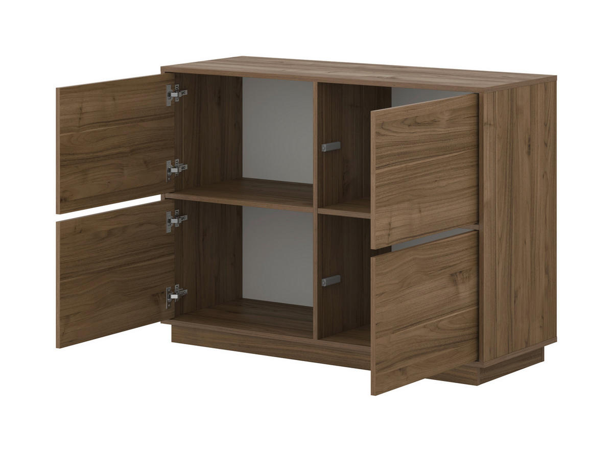 SIDEBOARD Japandi  in 111/82,5/41,5 cm  - Nussbaumfarben, Design, Holzwerkstoff (111/82,5/41,5cm) - MID.YOU