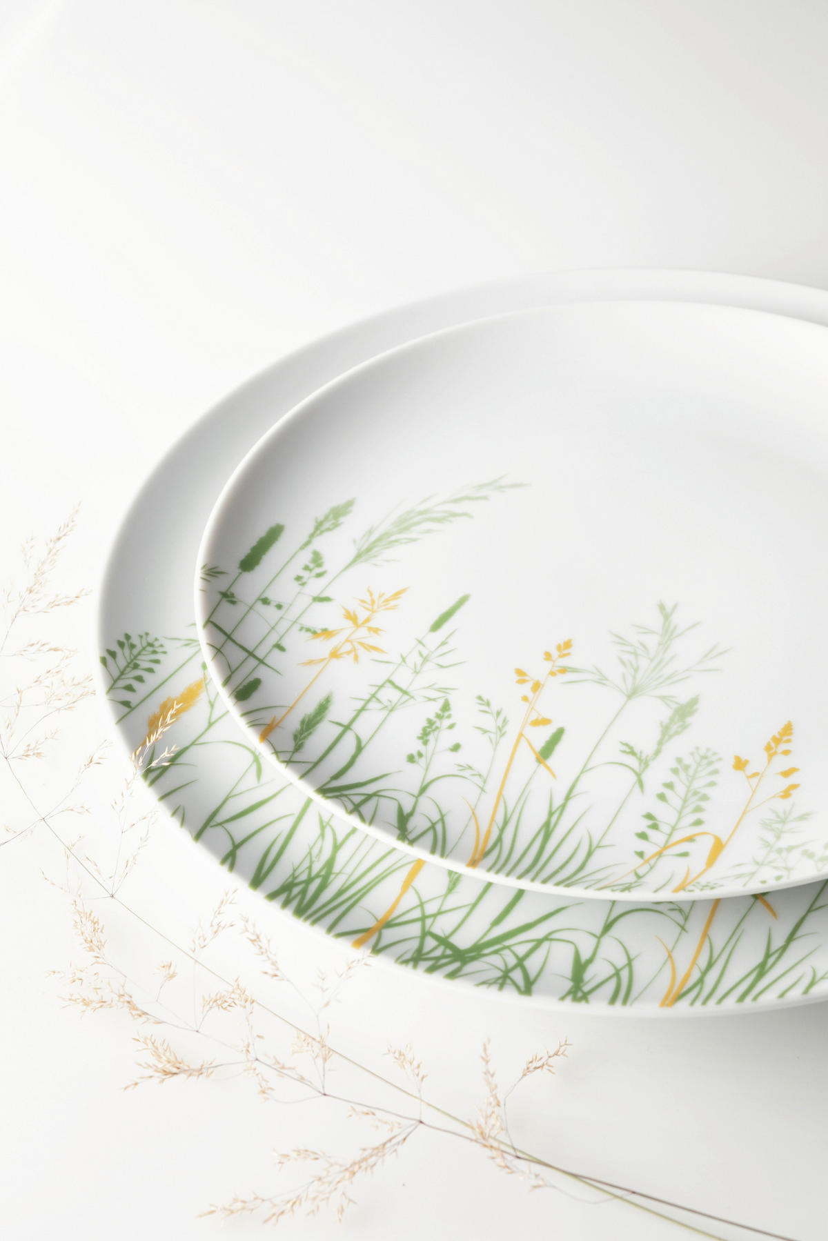 TANJUR ZA DORUČAK  22,5 cm           LIBERTY MEADOW GRASSES   - bijela/zelena, Basics, keramika (22,5cm) - Seltmann Weiden