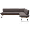 ECKBANK in Holz, Metall, Textil Schwarz, Eichefarben, Dunkelbraun  - Eichefarben/Dunkelbraun, Design, Holz/Textil (243/163cm) - Voleo