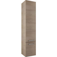 HOCHSCHRANK 35/168/35 cm  - Chromfarben/Hellbraun, Basics, Glas/Holzwerkstoff (35/168/35cm)