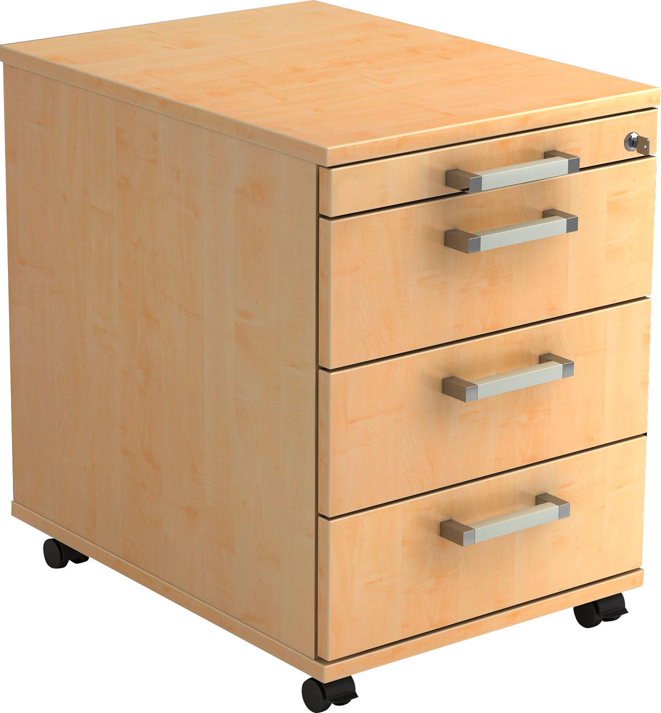 ROLLCONTAINER 42,8/59/56 cm  - Chromfarben/Ahornfarben, KONVENTIONELL, Holzwerkstoff/Kunststoff (42,8/59/56cm) - Venda