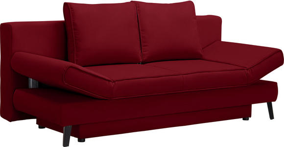 SCHLAFSOFA Dunkelrot  - Schwarz/Dunkelrot, Design, Textil/Metall (200/85/90cm) - Novel