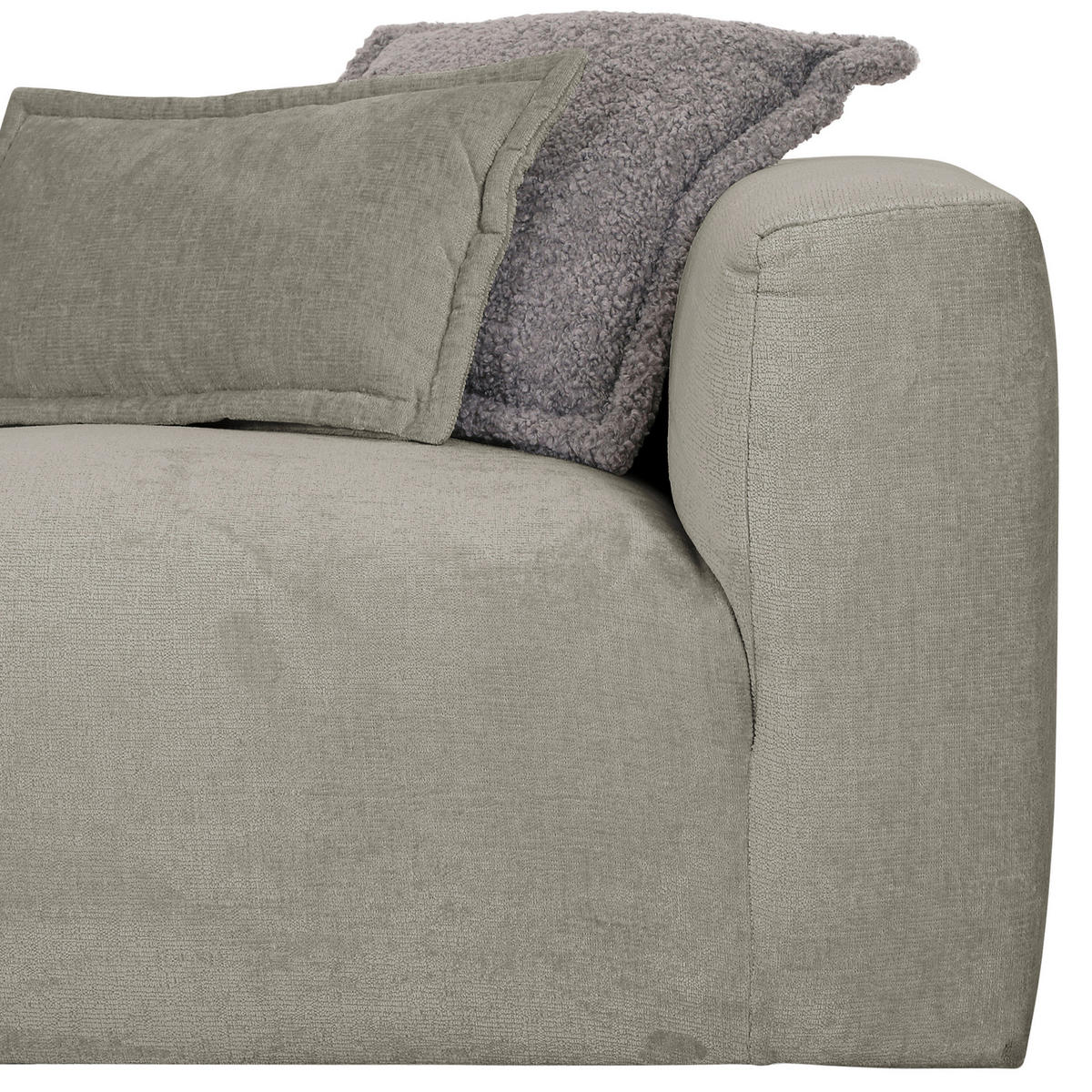 ECKSOFA Hellgrau Chenille  - Hellgrau/Schwarz, Design, Kunststoff/Textil (175/280cm) - Landscape