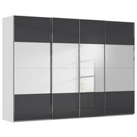 SCHWEBETÜRENSCHRANK 316/223/68 cm 4-türig Schwarz, Seidengrau  - Chromfarben/Seidengrau, Design, Glas/Holzwerkstoff (316/223/68cm) - Novel