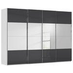 SCHWEBETÜRENSCHRANK  in Schwarz, Seidengrau  - Chromfarben/Seidengrau, Design, Glas/Holzwerkstoff (316/235/68cm) - Novel