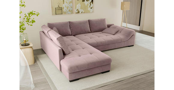 ECKSOFA Altrosa Cord Zierkissen, Rückenkissen, Rücken echt  - Schwarz/Altrosa, KONVENTIONELL, Holz/Textil (202/298cm) - Carryhome