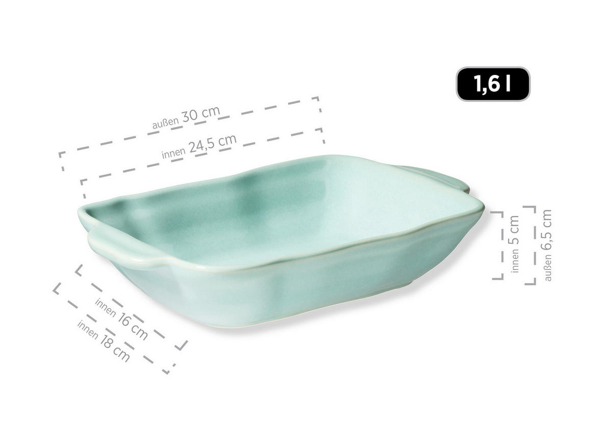 BACKFORMENSET - Grün, Basics, Keramik (43,3/28/14,5cm) - Mäser