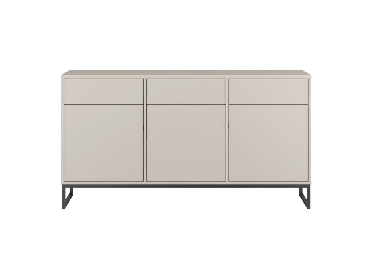 SIDEBOARD Alto 156,8/84,1/36,5 cm 3 Schublade(n)  - Kaschmir/Schwarz, Design, Holzwerkstoff/Metall (156,8/84,1/36,5cm) - MID.YOU