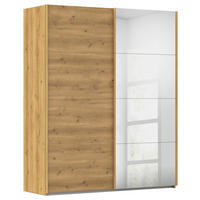 SCHWEBETÜRENSCHRANK 181/223/68 cm 2-türig Eichefarben  - Eichefarben, Design, Glas/Holzwerkstoff (181/223/68cm) - Novel