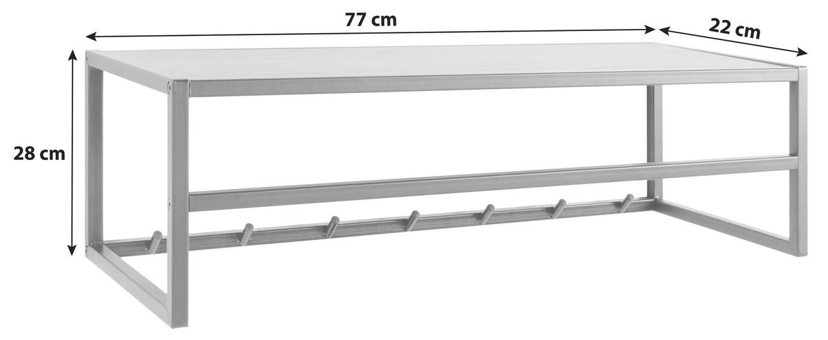 VÄGGHÄNGARE 77/28/22 cm  - skogsek/svart, Trend, metall/trämaterial (77/28/22cm) - MID.YOU