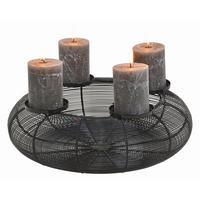 ADVENTSKRANZ  - Schwarz, Basics, Metall (38,5/38,5/11,0cm) - X-Mas