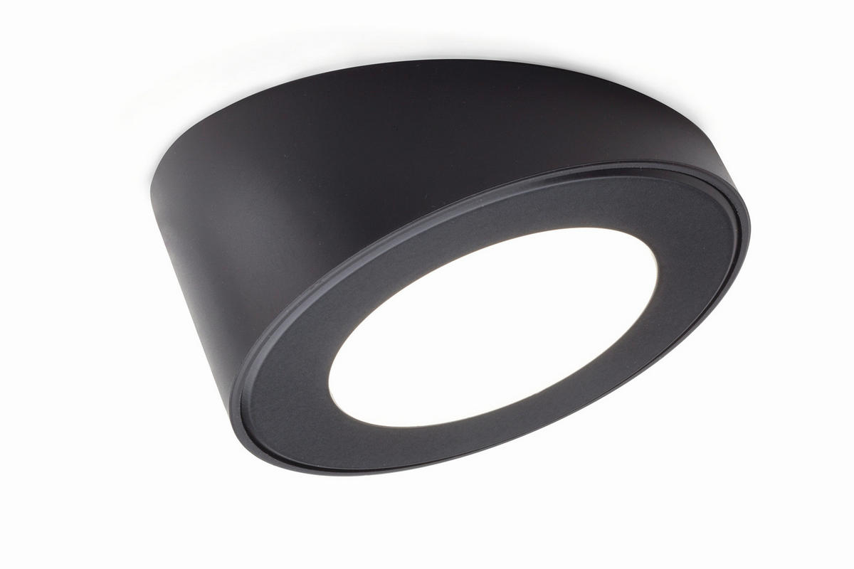 AUFBAULEUCHTE 7,5/3,2/7,5 cm  - Schwarz, Basics, Kunststoff (7,5/3,2/7,5cm) - HKT