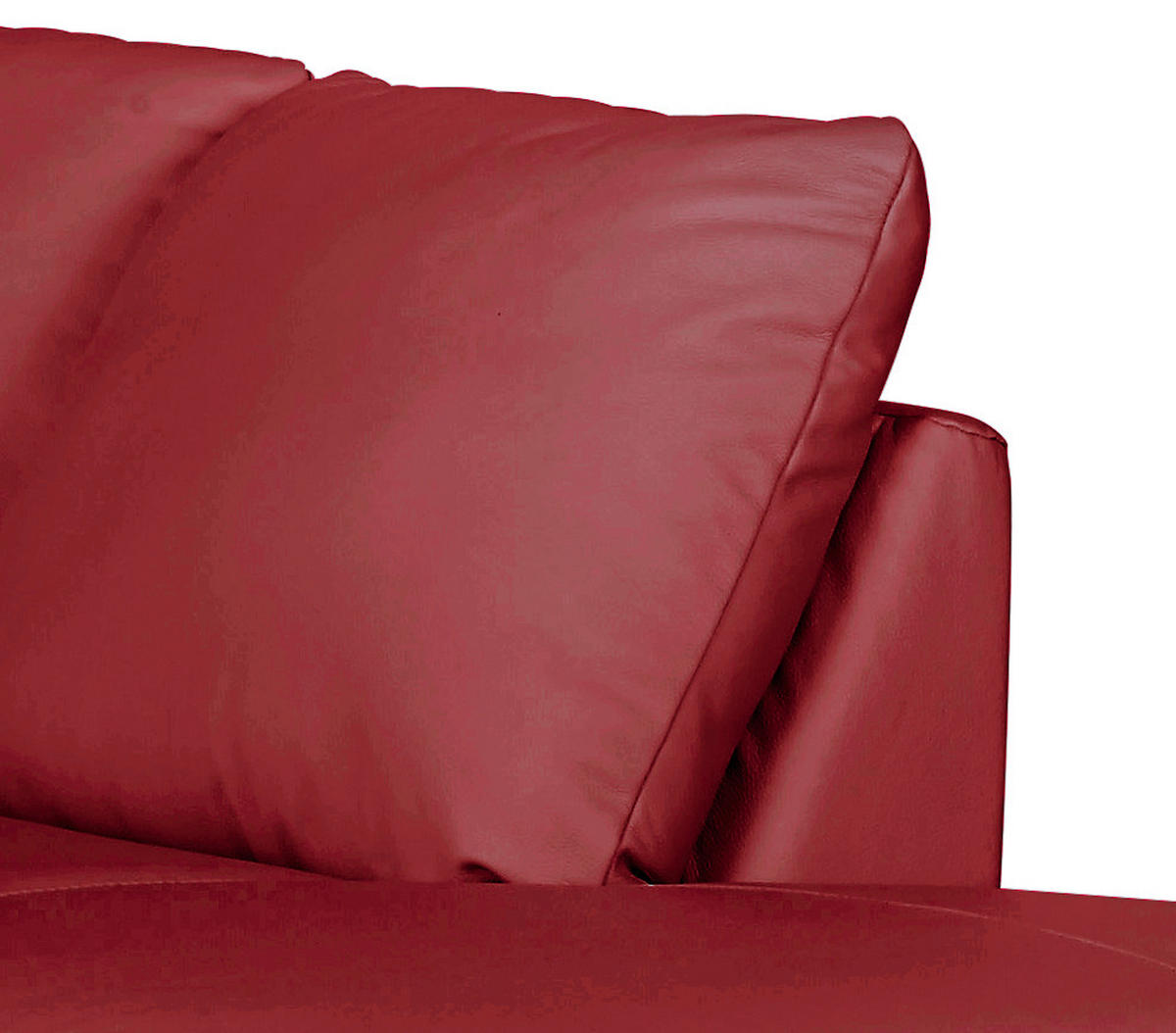 ECKSOFA Rot Kombination Echtleder/Lederlook  - Silberfarben/Rot, KONVENTIONELL, Leder/Metall (246/220cm) - Livetastic