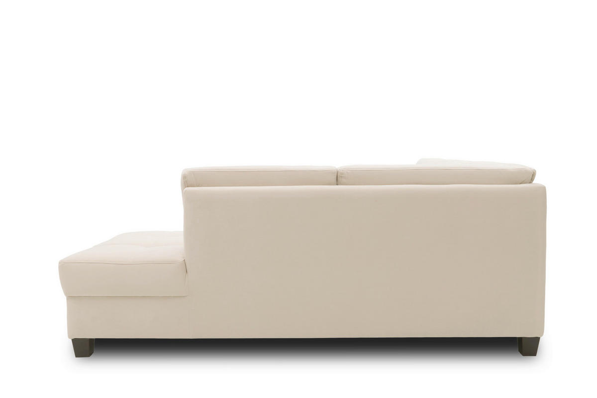 ECKSOFA FLORENTINA Creme Mikrofaser  - Wengefarben/Creme, Basics, Holz/Textil (243/209cm) - MID.YOU