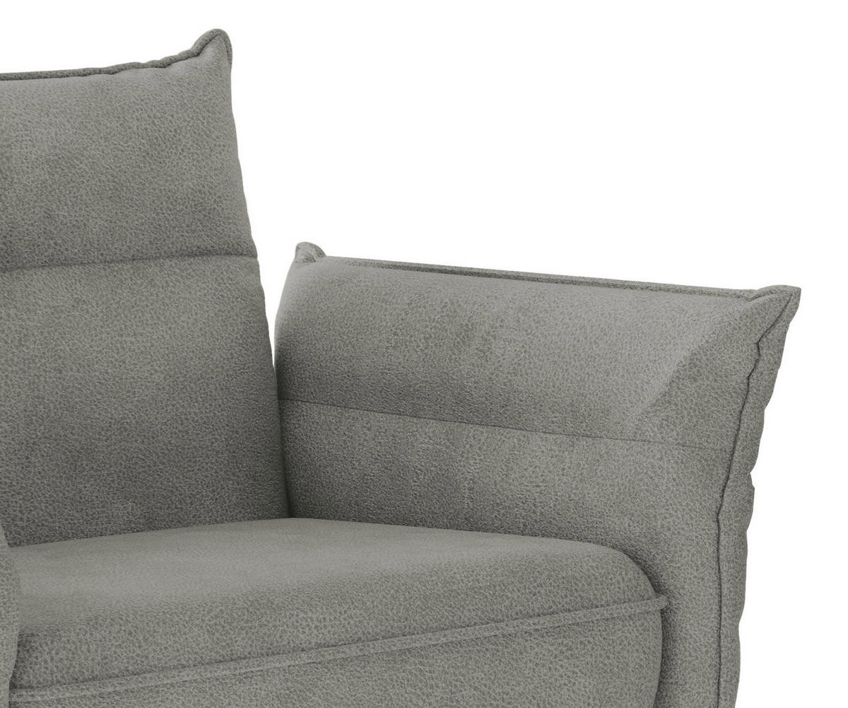 SITZGARNITUR in Flachgewebe Grau  - Edelstahlfarben/Grau, Design, Textil/Metall (265/185cm) - Livetastic