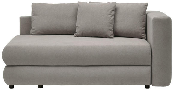 RÉCAMIERE in Flachgewebe Grau - Schwarz/Grau, Design, Kunststoff/Textil (171/71-88/93cm) - Cantus