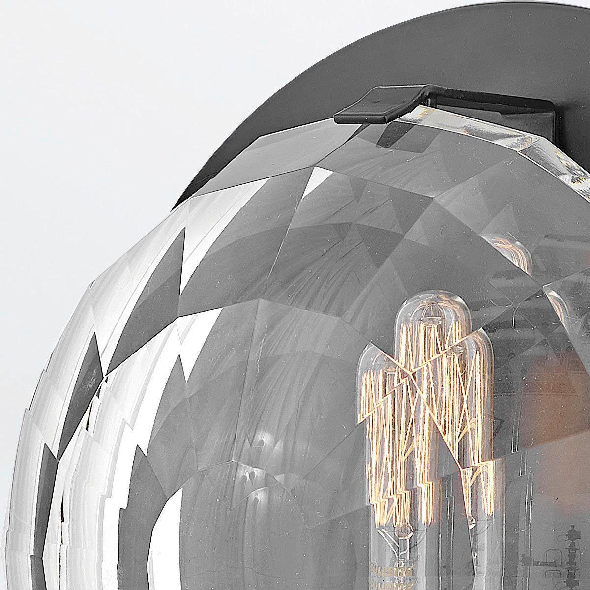 WANDLEUCHTE Quintiesse 22/22/10,5 cm  - Schwarz, KONVENTIONELL, Glas/Metall (22/22/10,5cm) - Elstead Lighting