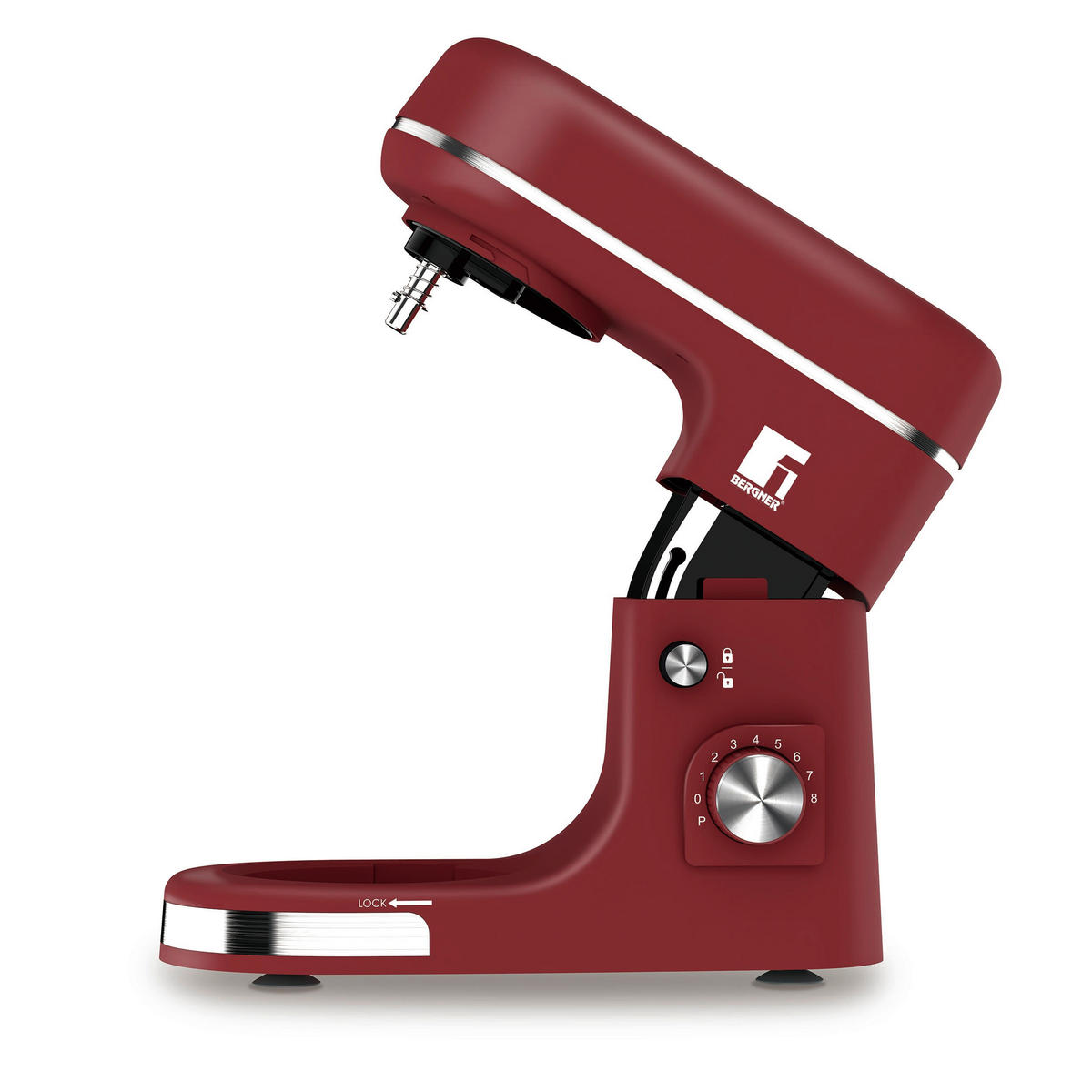KÜCHENMASCHINE MAROON  - Silberfarben/Dunkelrot, Basics, Kunststoff/Metall (38,5/23/34,5cm) - BERGNER