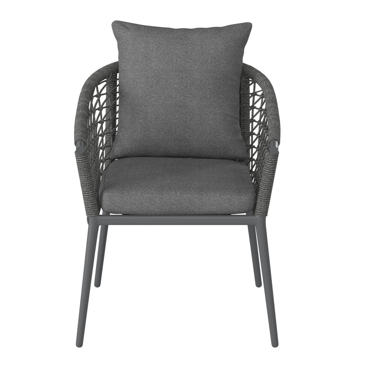 GARTENSESSEL - Dunkelgrau, MODERN, Textil/Metall (64/80/64cm) - Ambia Garden